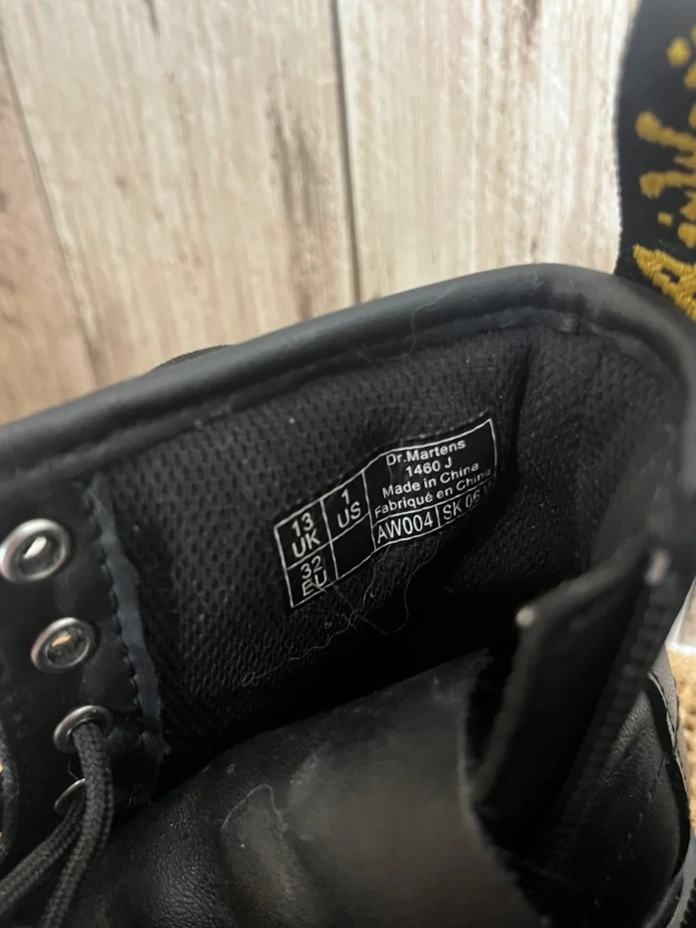 Dr. Martens 1460 J Black Lace Up Boots Kids Size 1 Youth Combat Boots